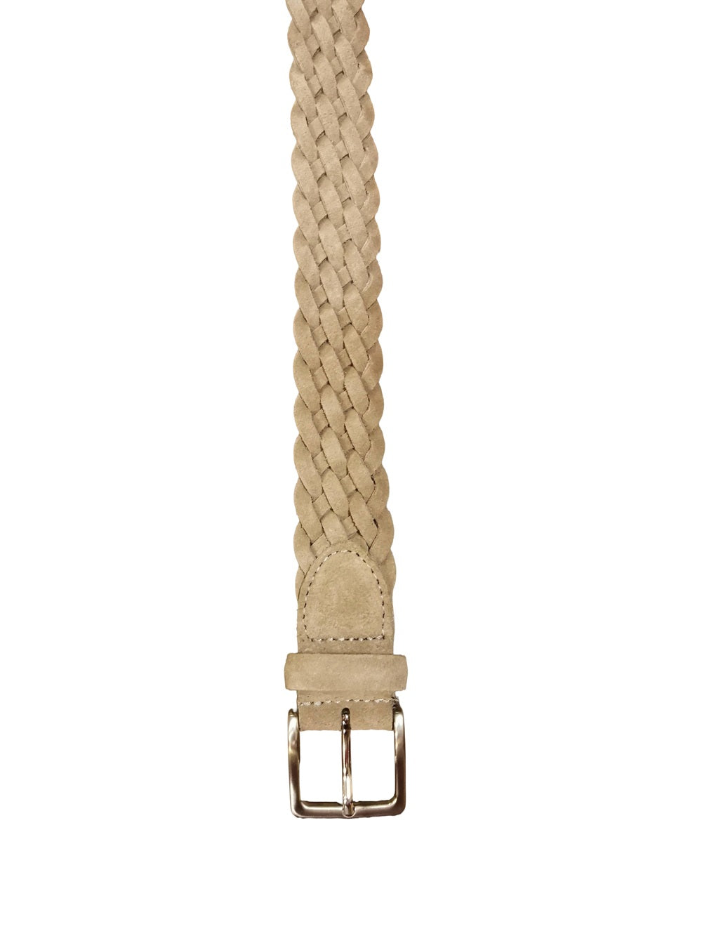 Cintura in pelle scamosciata intrecciata Pelletteria Allegrini Filippo 6121/3765 Tortora