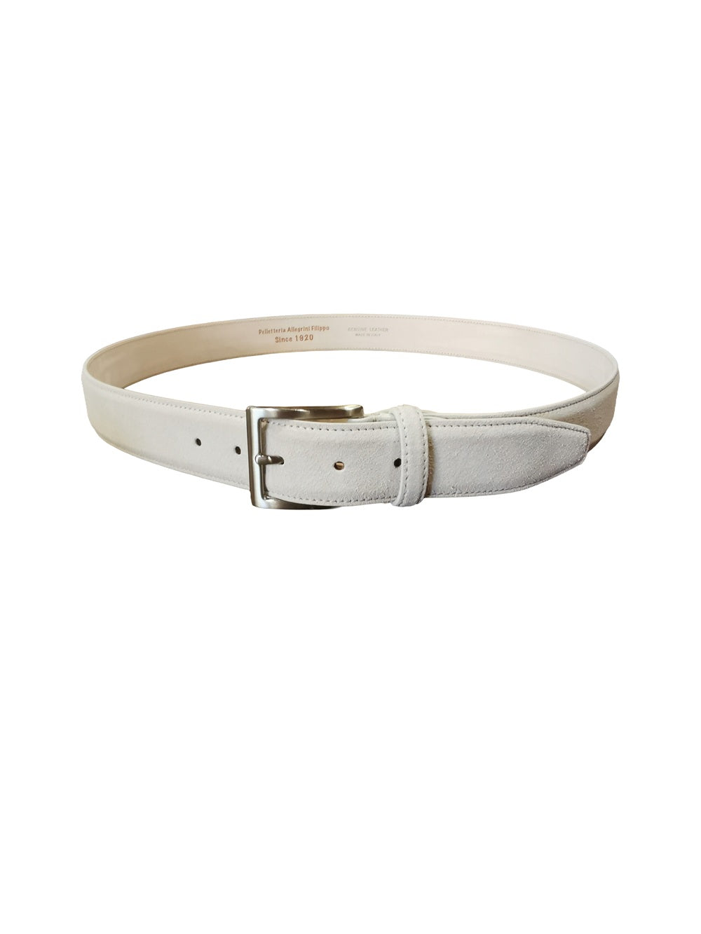 Suede belt Pelletteria Allegrini Filippo 728 Ice