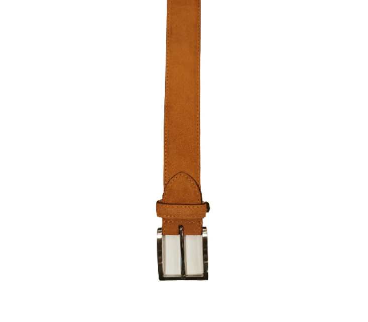Cintura in pelle scamosciata Pelletteria Allegrini Filippo 728 ruggine - Pelletteria Allegrini