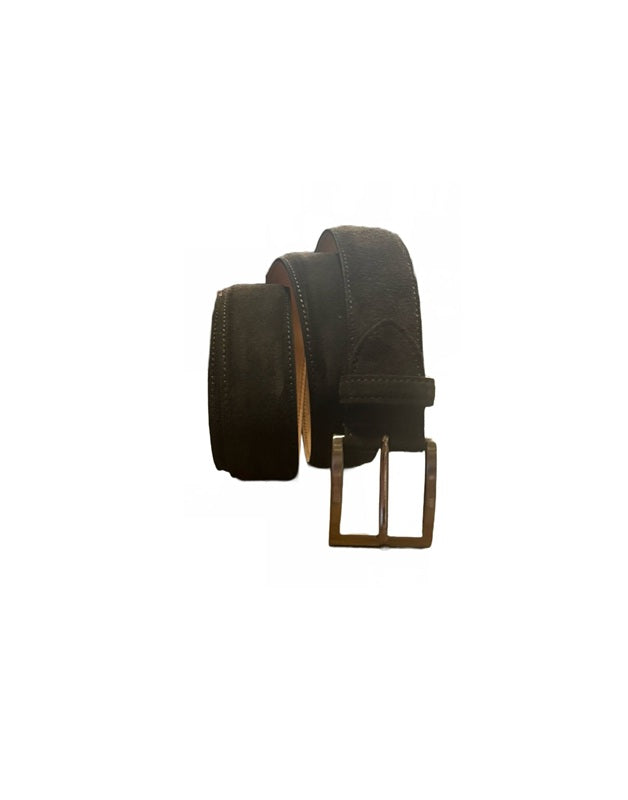 Cintura in pelle scamosciata Pelletteria Allegrini Filippo 728 testa di moro