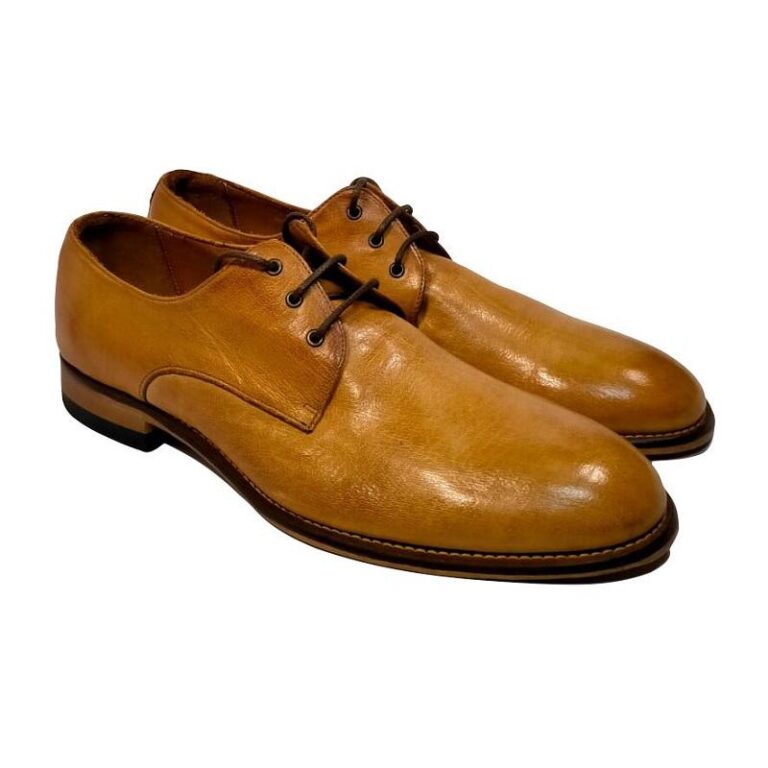 Scarpa da uomo in pelle pelletteria allegrini e126 cuoio