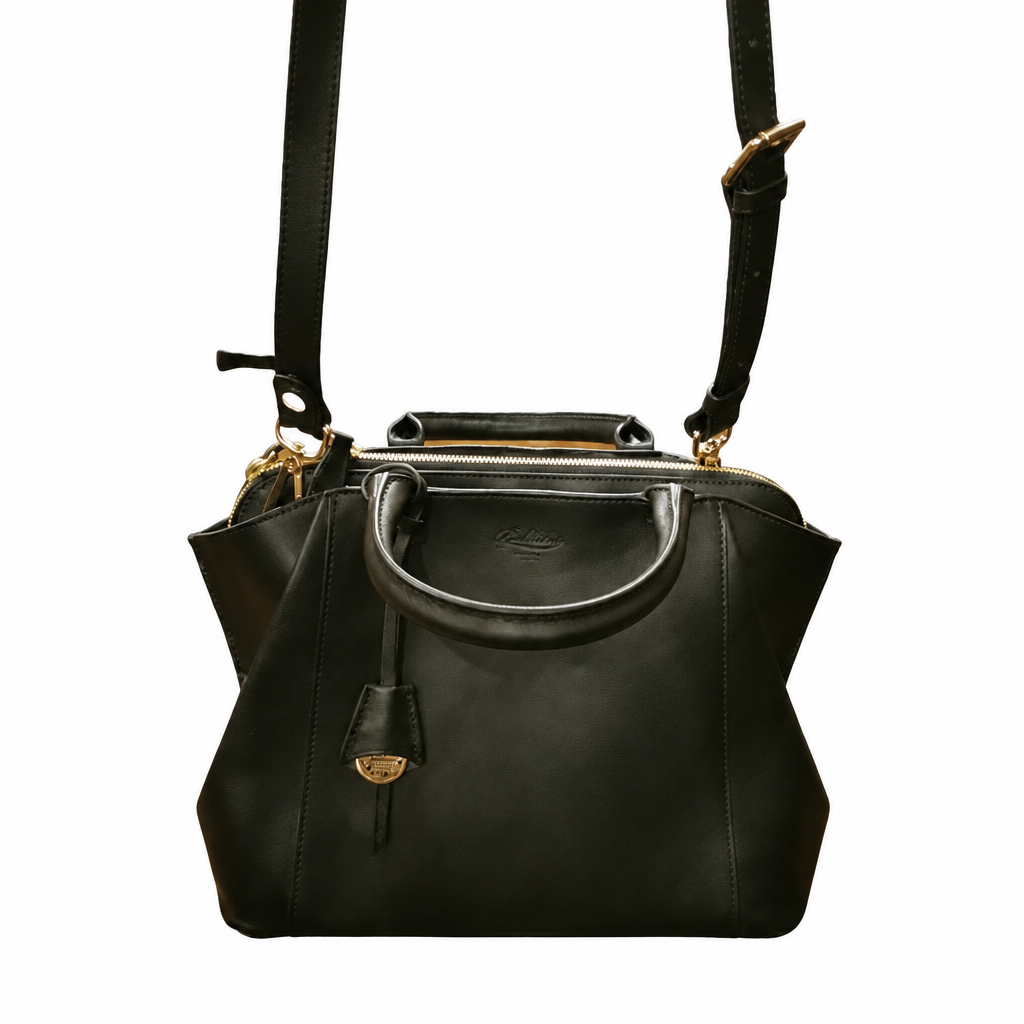 Borsa in pelle con manici e tracolla Boldrini 07296 Nero