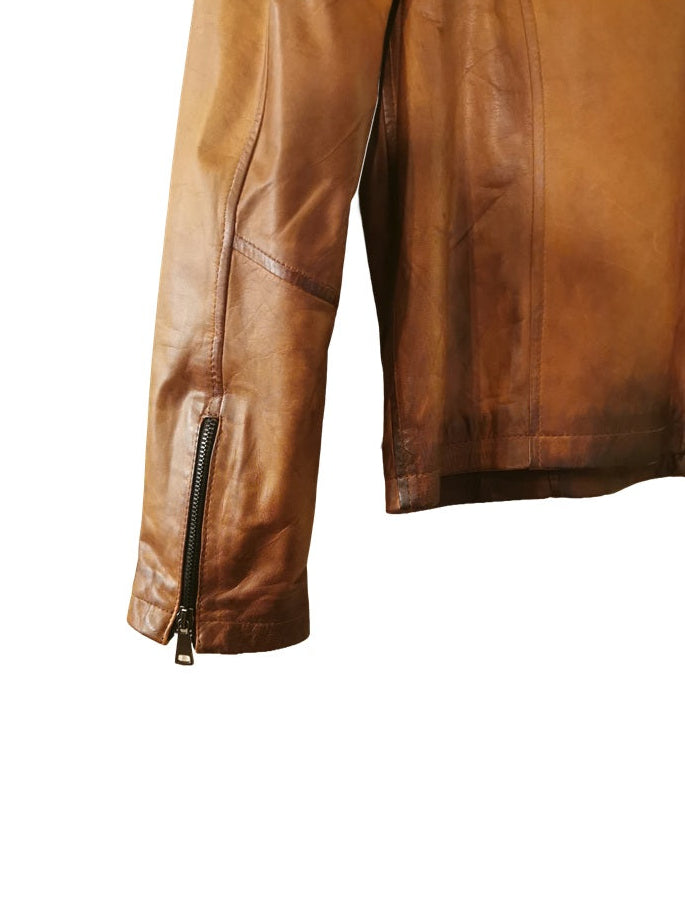 Giacca in pelle donna tamponata a mano Pelletteria Allegrini Filippo CLAUDIA Rivista2