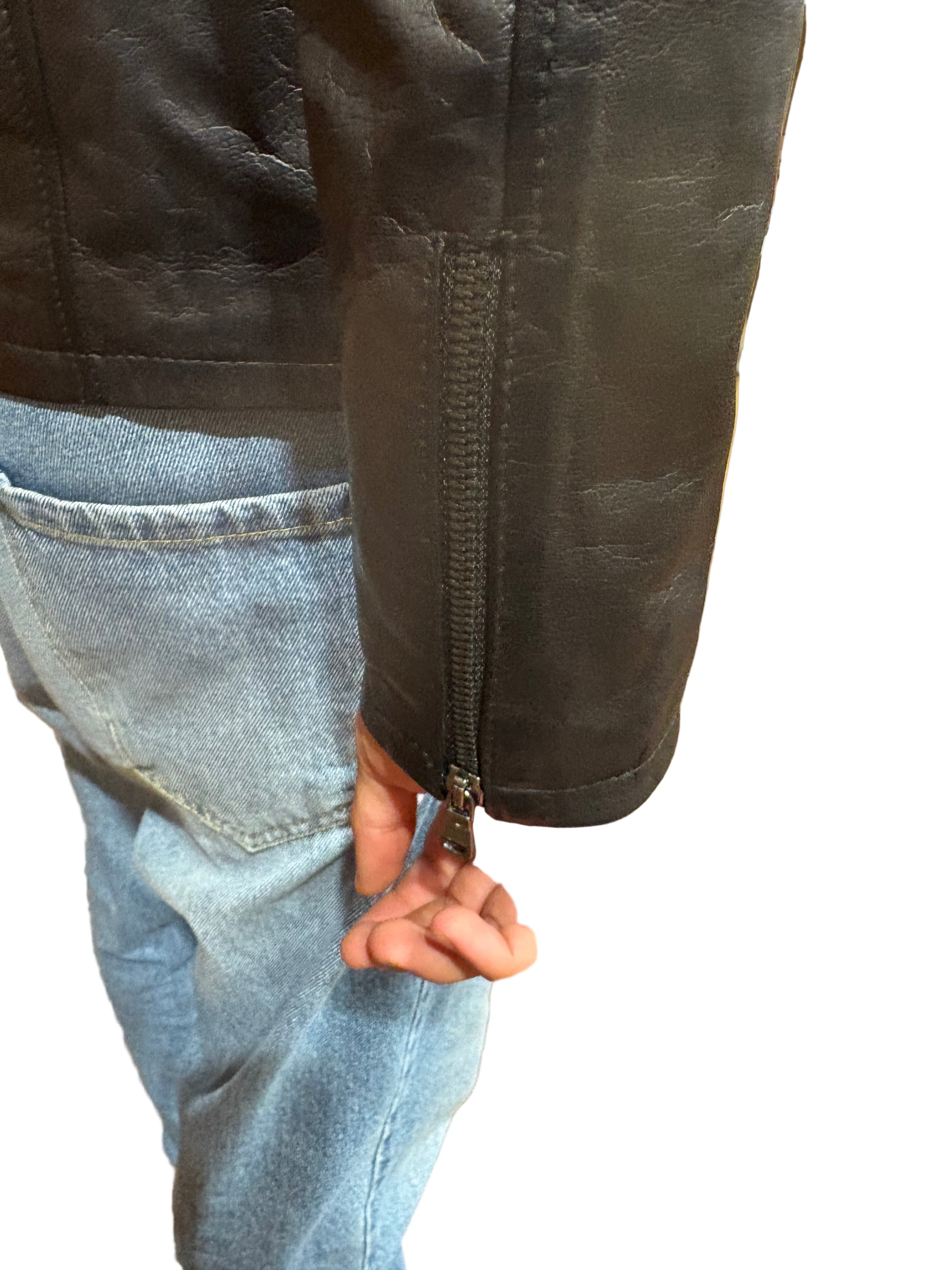 Giacca in pelle Pelletteria Allegrini Filippo DG1 Nero