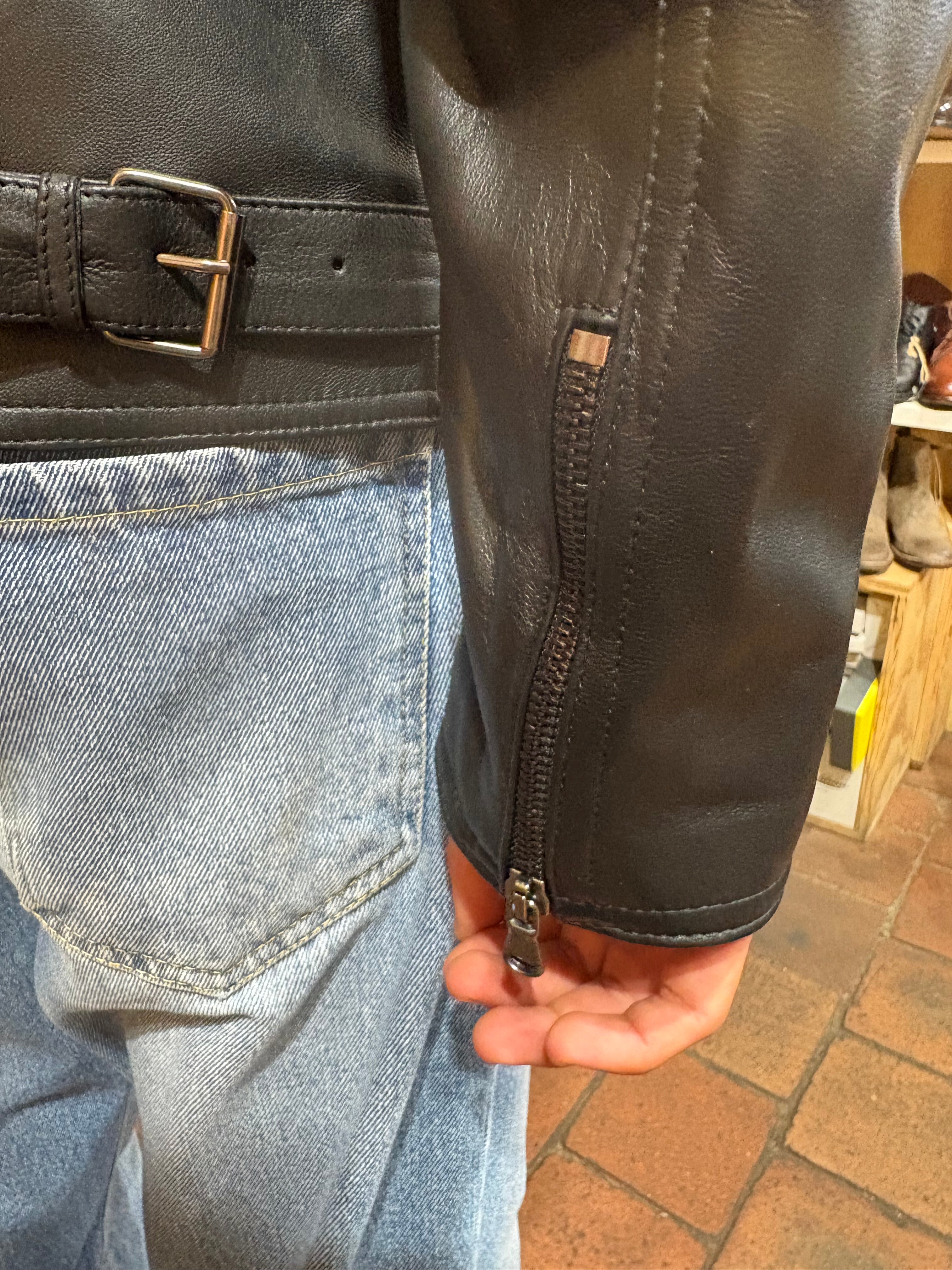 Giacca in pelle uomo Pelletteria Allegrini Filippo BRUTO Nero