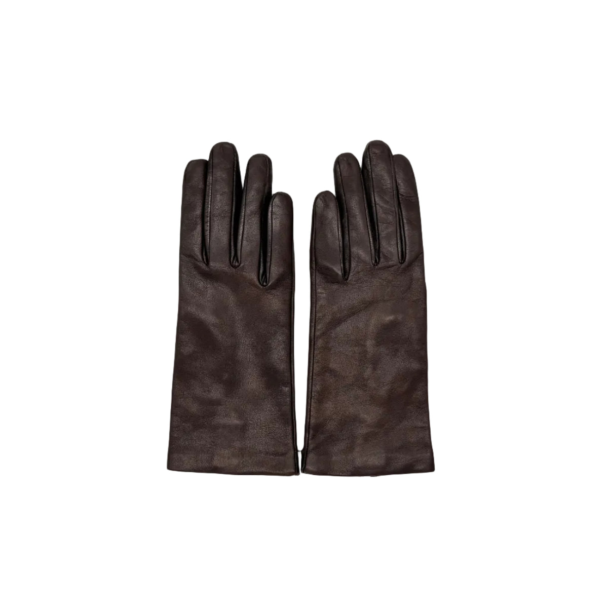 Women's smooth leather gloves lined with silk Pelletteria Allegrini Filippo G303S Dark Brown