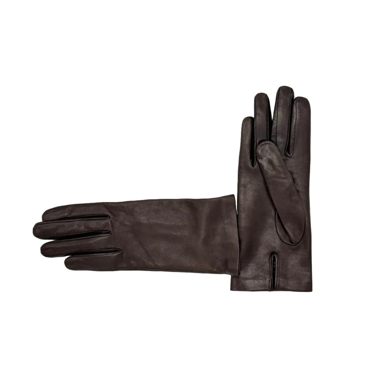 Women's smooth leather gloves lined with silk Pelletteria Allegrini Filippo G303S Dark Brown