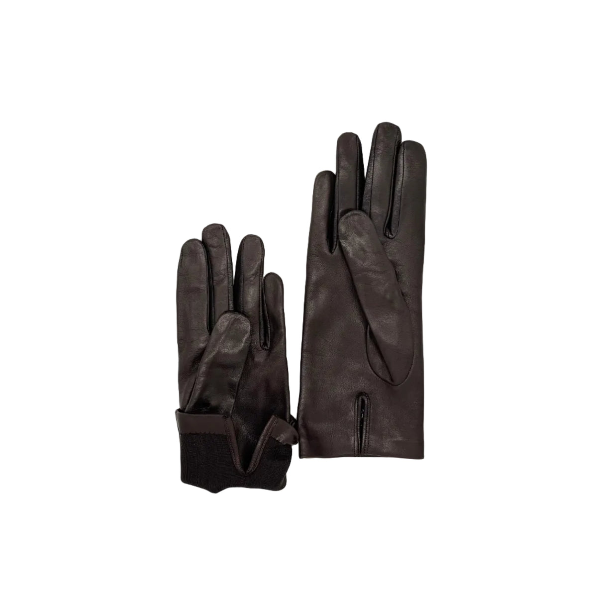 Women's smooth leather gloves lined with silk Pelletteria Allegrini Filippo G303S Dark Brown
