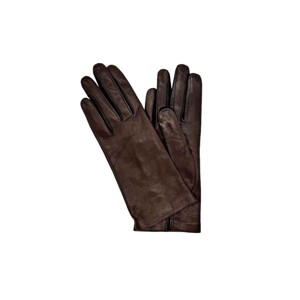 Women's smooth leather gloves lined with silk Pelletteria Allegrini Filippo G303S Dark Brown