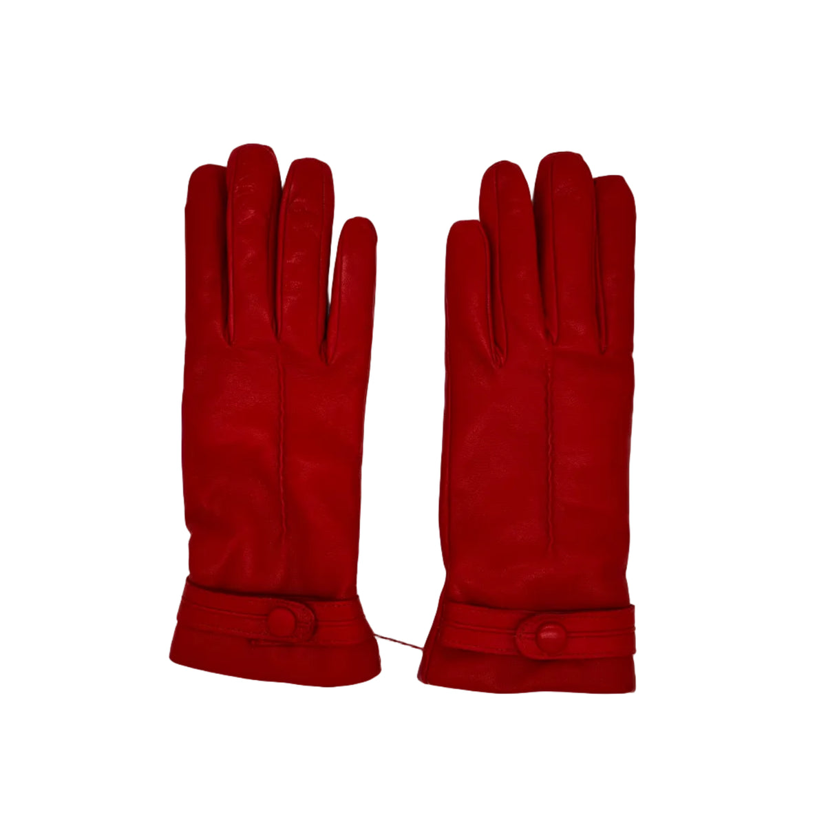Women's leather glove with snap button Pelletteria Allegrini Filippo G4656 Red
