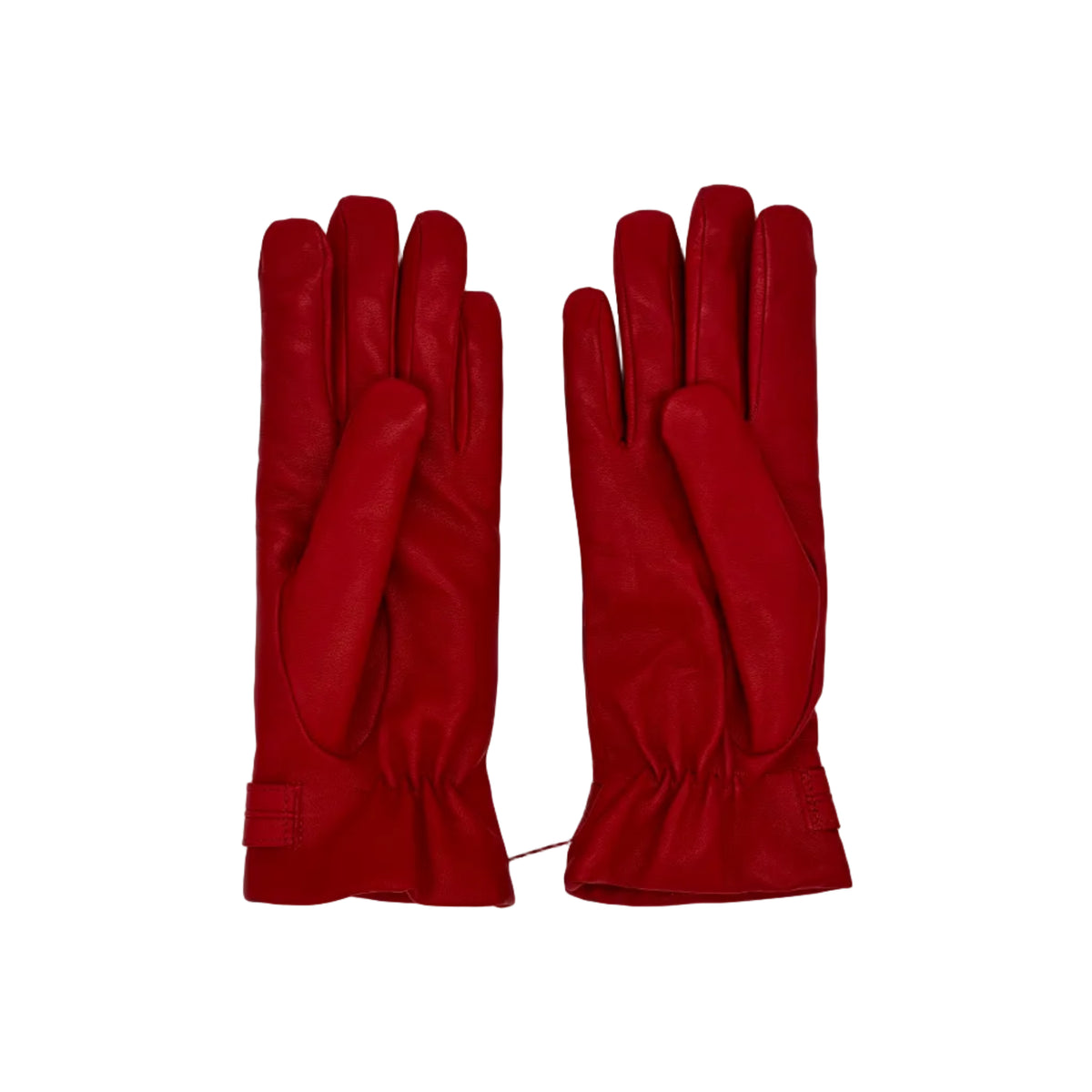 Women's leather glove with snap button Pelletteria Allegrini Filippo G4656 Red