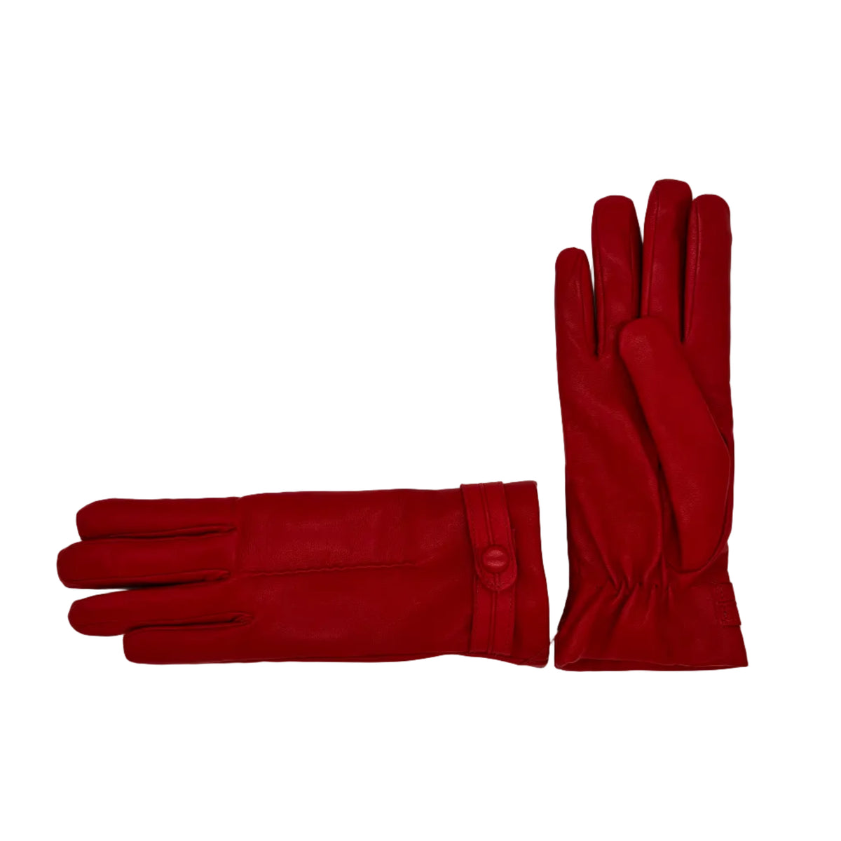 Women's leather glove with snap button Pelletteria Allegrini Filippo G4656 Red