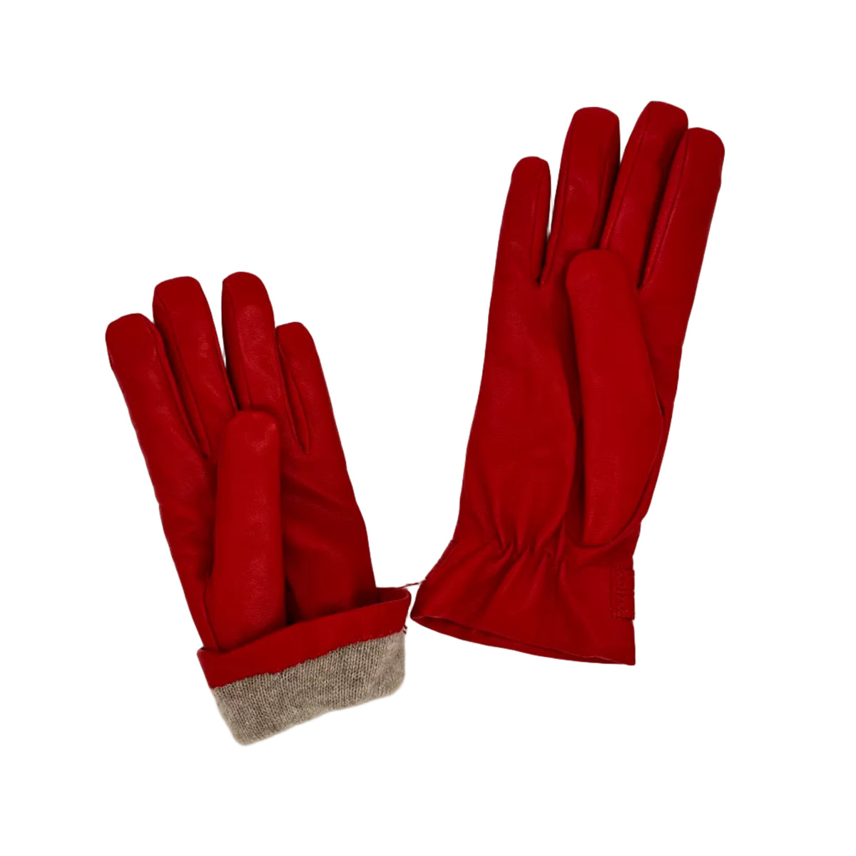 Women's leather glove with snap button Pelletteria Allegrini Filippo G4656 Red
