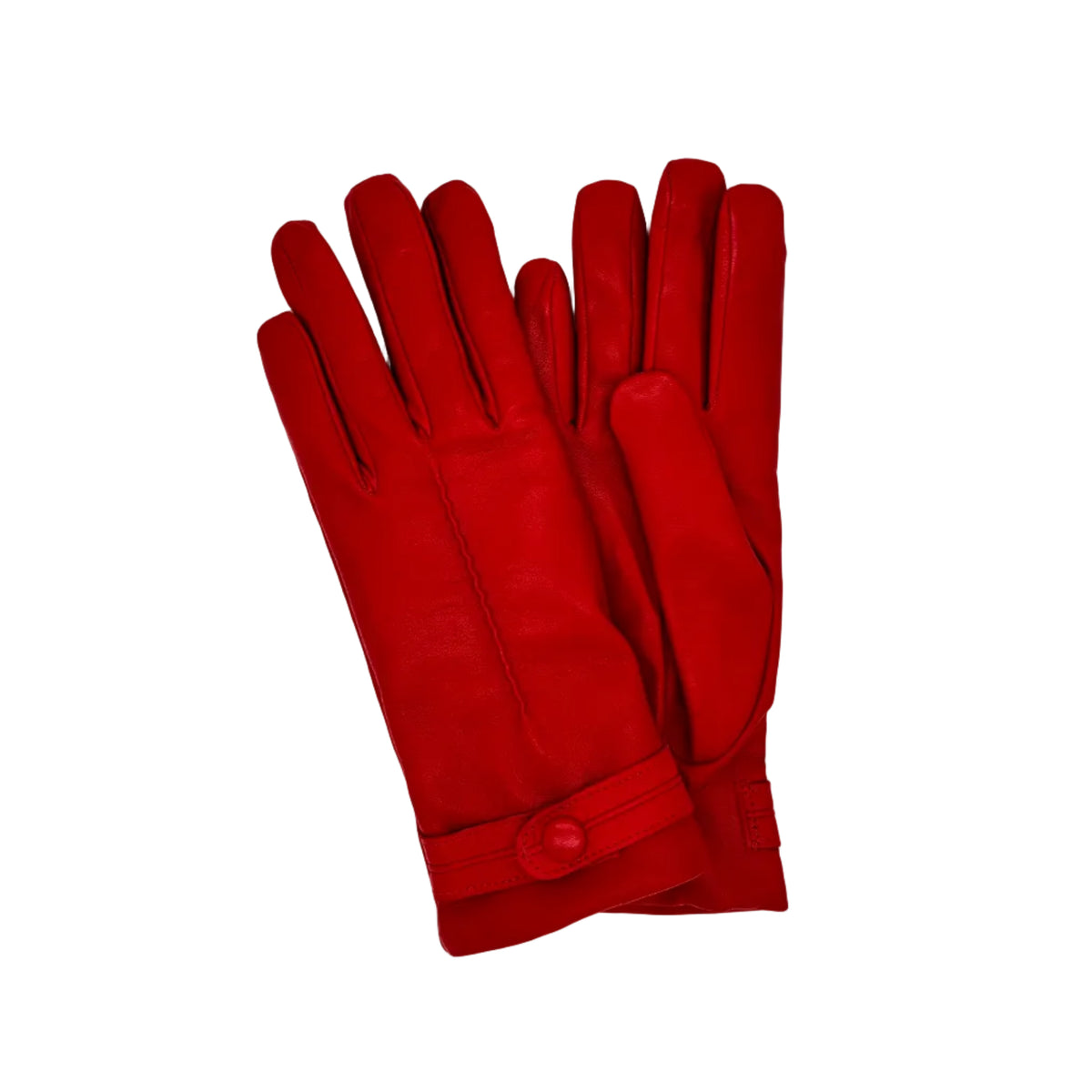 Women's leather glove with snap button Pelletteria Allegrini Filippo G4656 Red