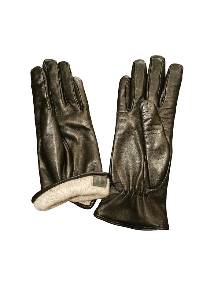 Women's leather glove with stitching detail Pelletteria Allegrini Filippo G4758 Black