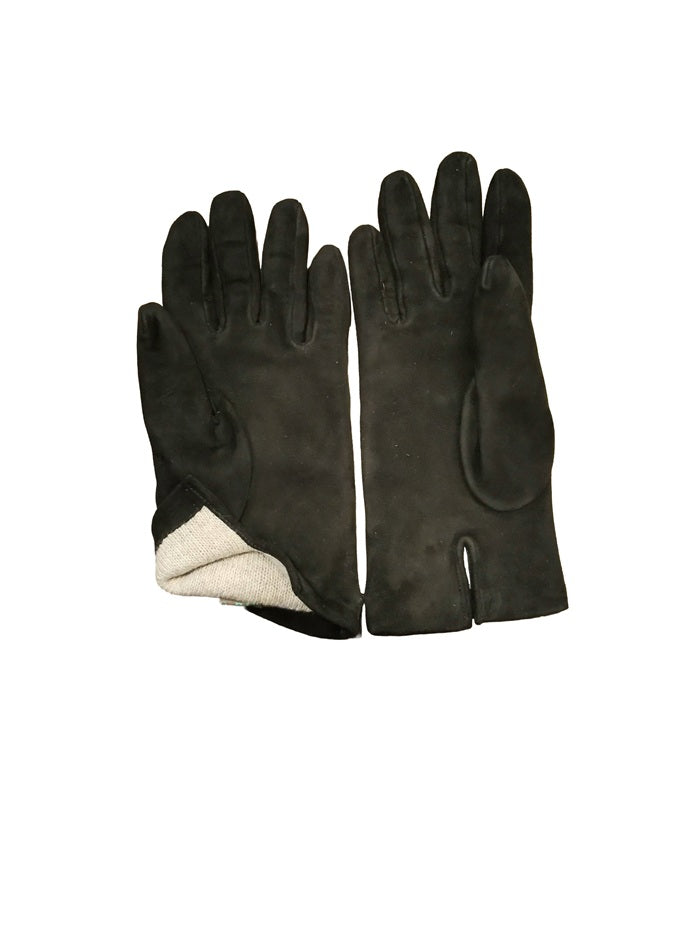Woman's Suede Leather Gloves Pelletteria Allegrini Filippo G300 Black