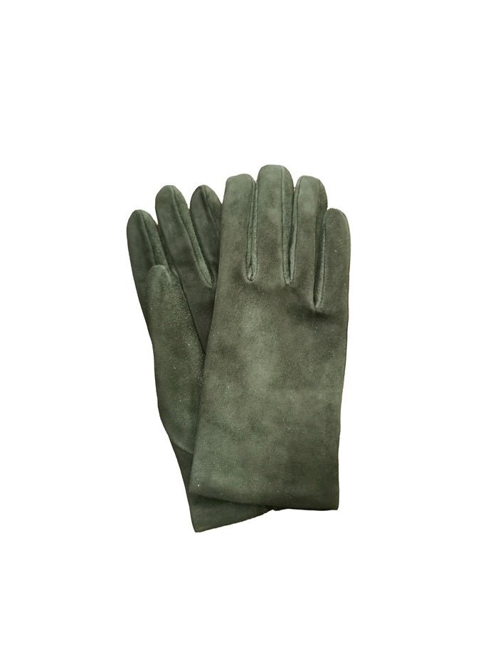 Guanto donna in pelle scamosciata Pelletteria Allegrini Filippo G300 verde bottiglia - Pelletteria Allegrini