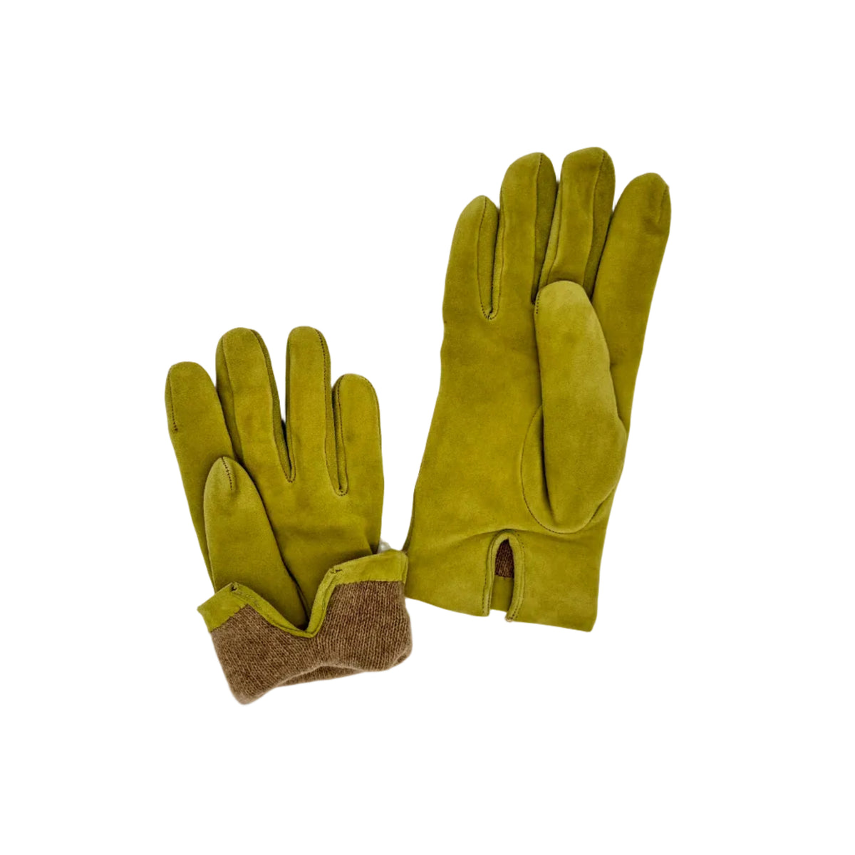 Women's suede leather gloves Pelletteria Allegrini Filippo G300 light green