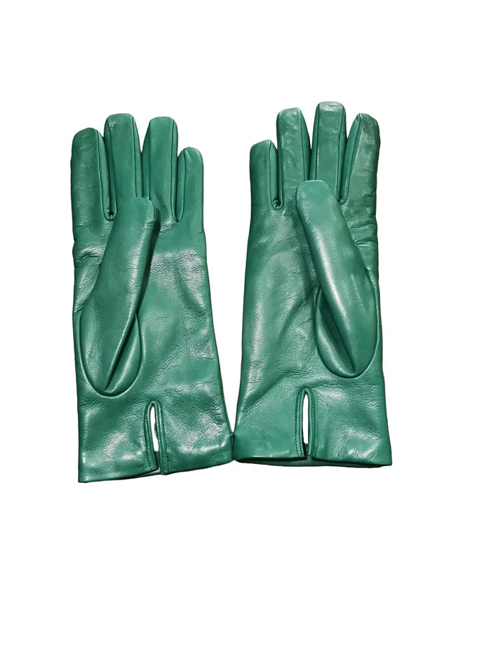 Women's smooth leather glove by Pelletteria Allegrini Filippo G303C green