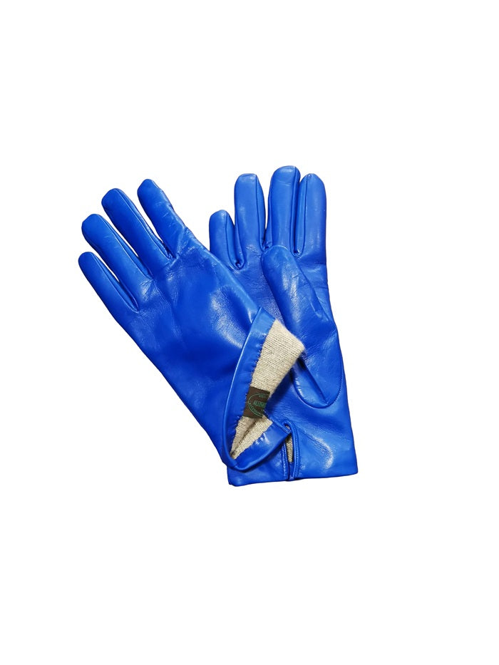 Guanto donna liscio in pelle Pelletteria Allegrini Filippo G303C bluette