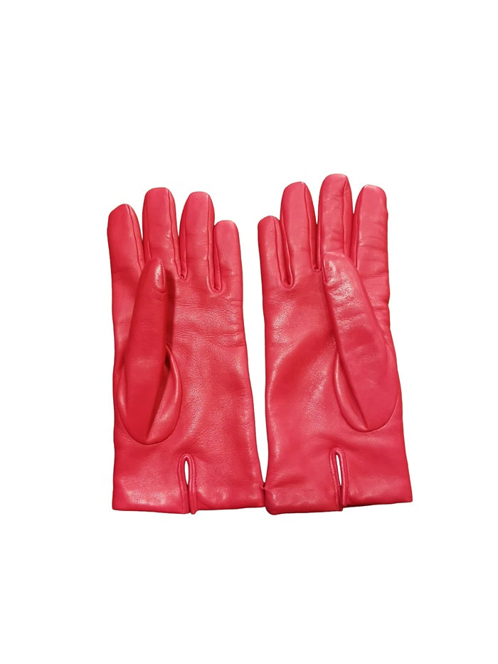 Guanto donna liscio in pelle Pelletteria Allegrini Filippo G303C fuxia