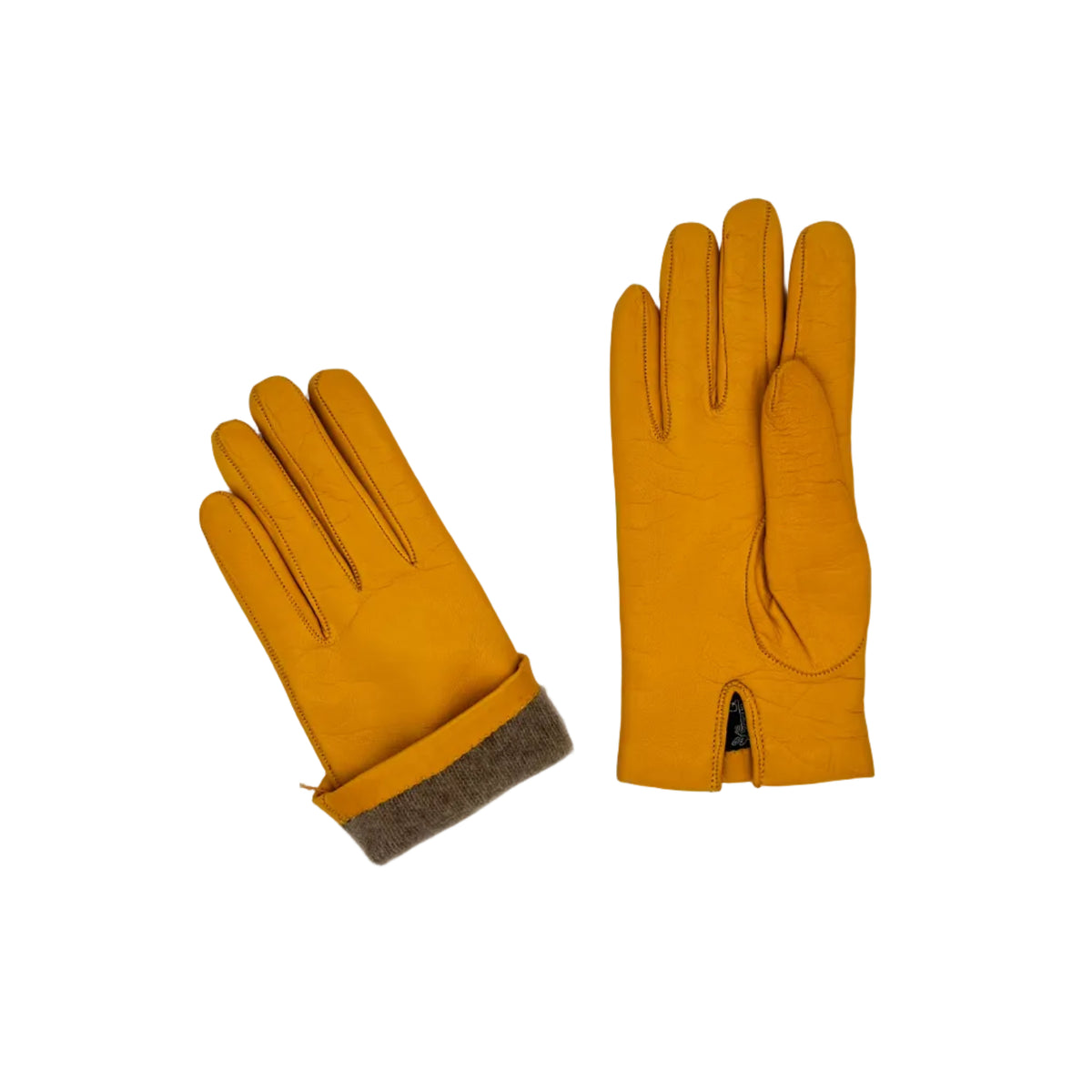 Women's smooth leather gloves Pelletteria Allegrini Filippo G303C Yellow