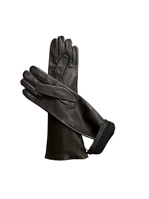 Guanto donna lungo in pelle pelletteria Allegrini Filippo G303/6DS Nero