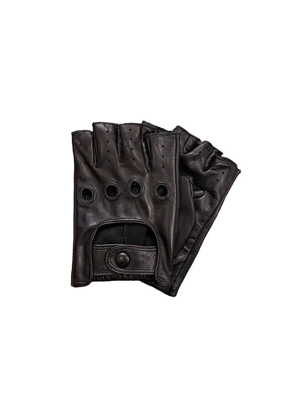 Guanto da Guida mezze dita Uomo pelletteria allegrini g2530 nero