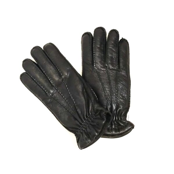 Men's deer leather Gloves Pelletteria Allegrini Filippo G2900 Black