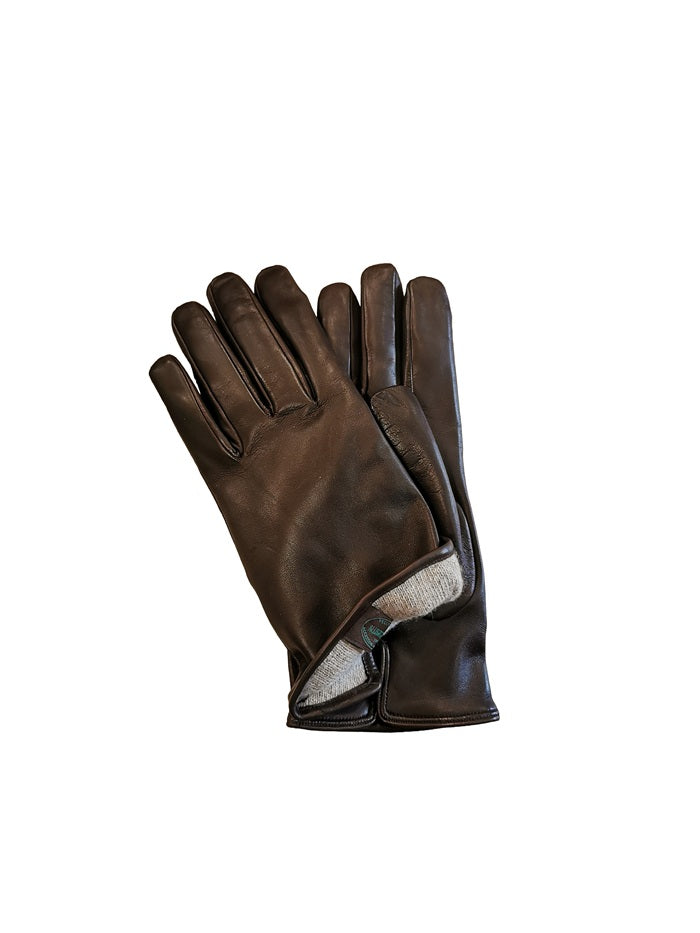 Men's smooth leather glove Pelletteria Allegrini Filippo G2541U dark brown