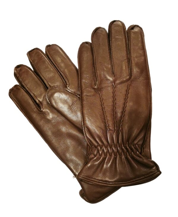 Men's Leather Gloves Pelletteria Allegrini Filippo G1112 Brown