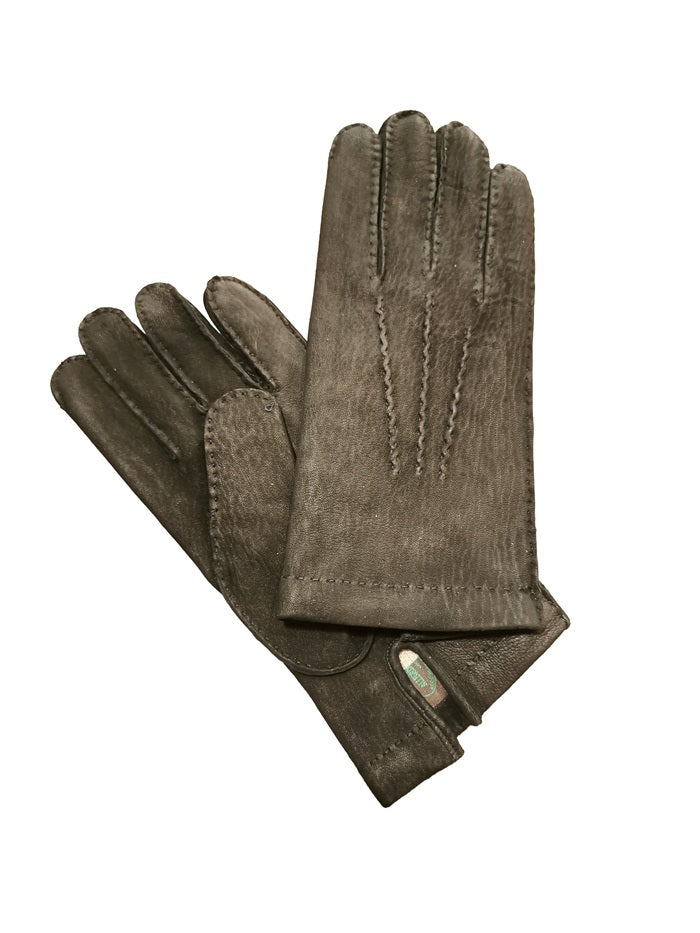 Men's Suede Leather Glove Pelletteria Allegrini Filippo G202 Black