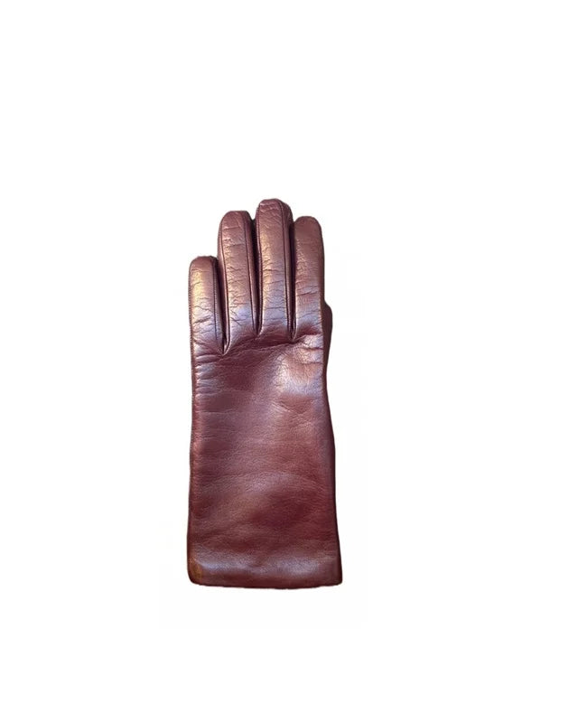 Guanto donna liscio in pelle Pelletteria Allegrini G303C bordeaux