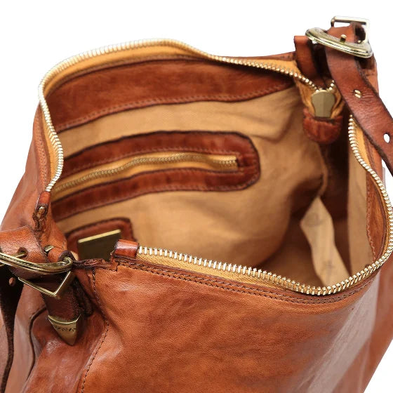 Borsa a spalla Giuliana in pelle Campomaggi  C042680ND X2918 cognac