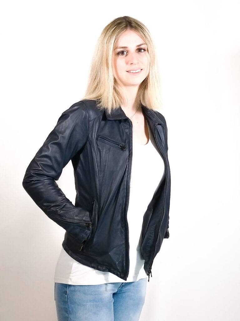 Giacca in pelle donna Irma Z pelletteria allegrini irma z blu