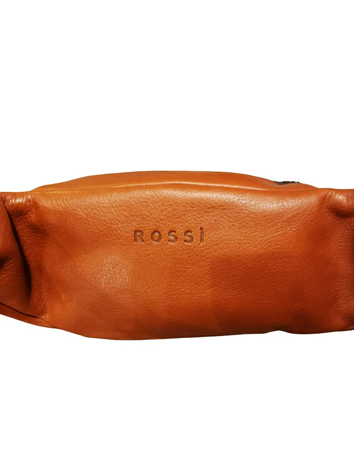 Large Leather Bum Bag Bruno Rossi RH42 Brandy
