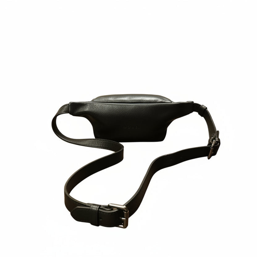Leather Bum Bag Bruno Rossi R260 Black