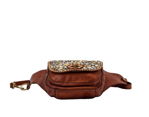 Marsupio Liri in pelle Campomaggi C037090ND X2359 cognac - Pelletteria Allegrini