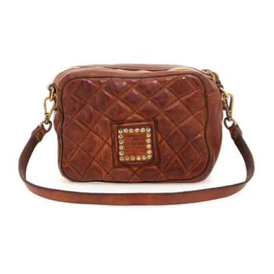 Mini bauletto "Amùr" con rivetti CAMPOMAGGI C021330ND X2422 cognac