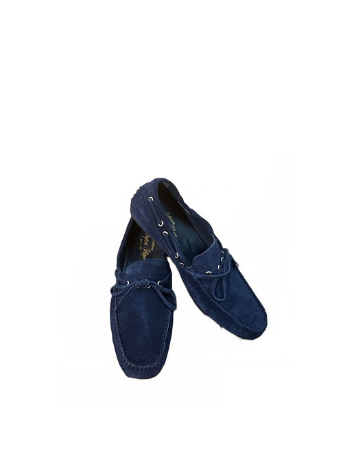 Mocassino camoscio da uomo pelletteria allegrini 3744 blu