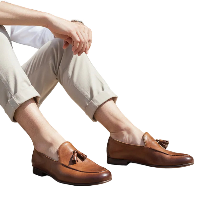 Mocassino da uomo in pelle con nappine Pelletteria Allegrini Filippo TISSI Cerro