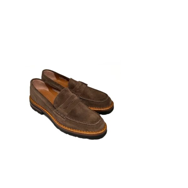 Women's suede moccasin Pelletteria Allegrini Filippo LANA Brown