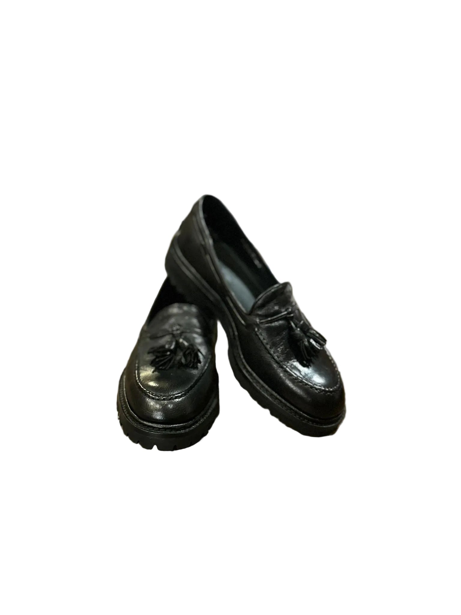 Women's leather moccasin with tassels Allegrini Pelletteria Filippo NUMANA Black