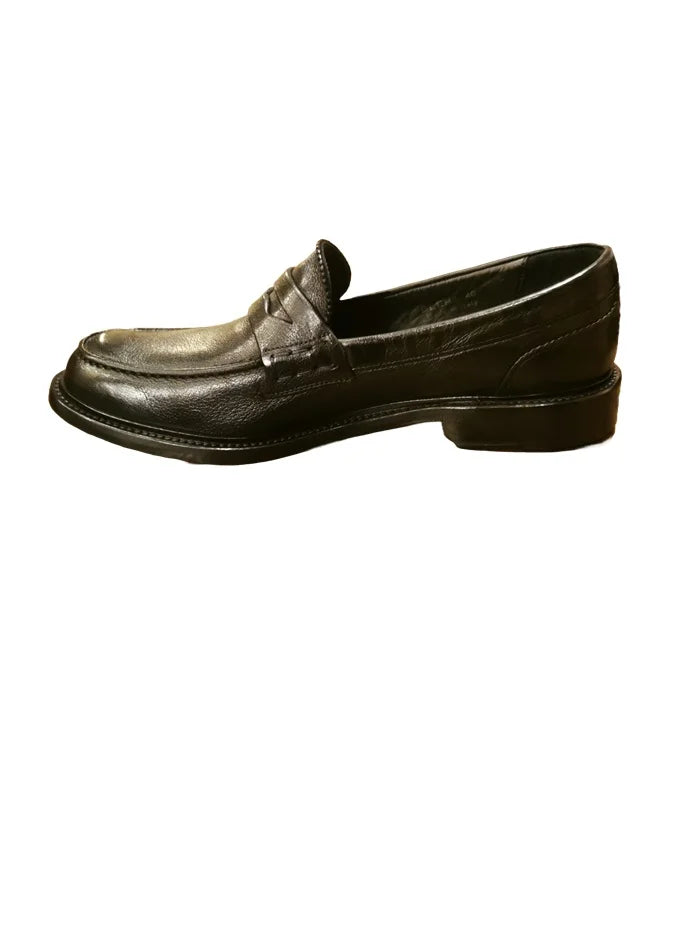 Women's Buffalo Leather Moccasin Pelletteria Allegrini Filippo BLERA Black