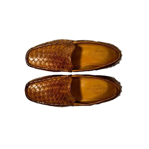 Men's woven leather loafer Pelletteria Allegrini Filippo A748 cerro