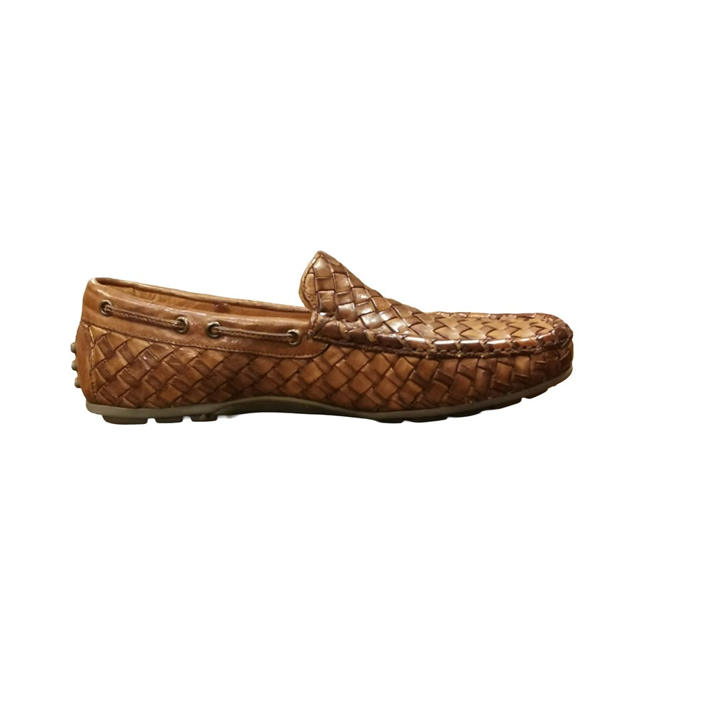 Mocassino intrecciato uomo in pelle Pelletteria Allegrini Filippo A748 cerro - Pelletteria Allegrini