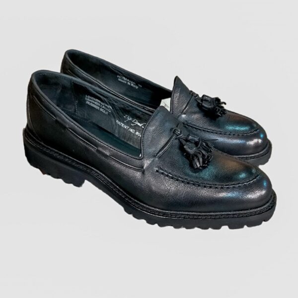 Mocassino donna in pelle c/nappine Pelletteria Allegrini NUMANA Nero