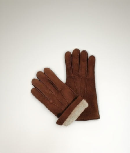 Guanto uomo in Pecary Pelletteria Allegrini g207 tabacco