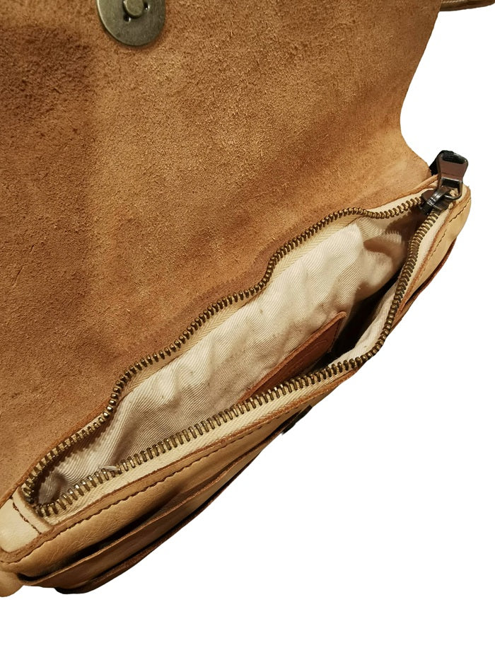 Leather clutch bag Pelletteria Allegrini Filippo 1244 Beige