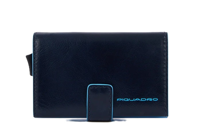 Portacarte in alluminio e pelle Piquadro PP5649B2BLR Blu